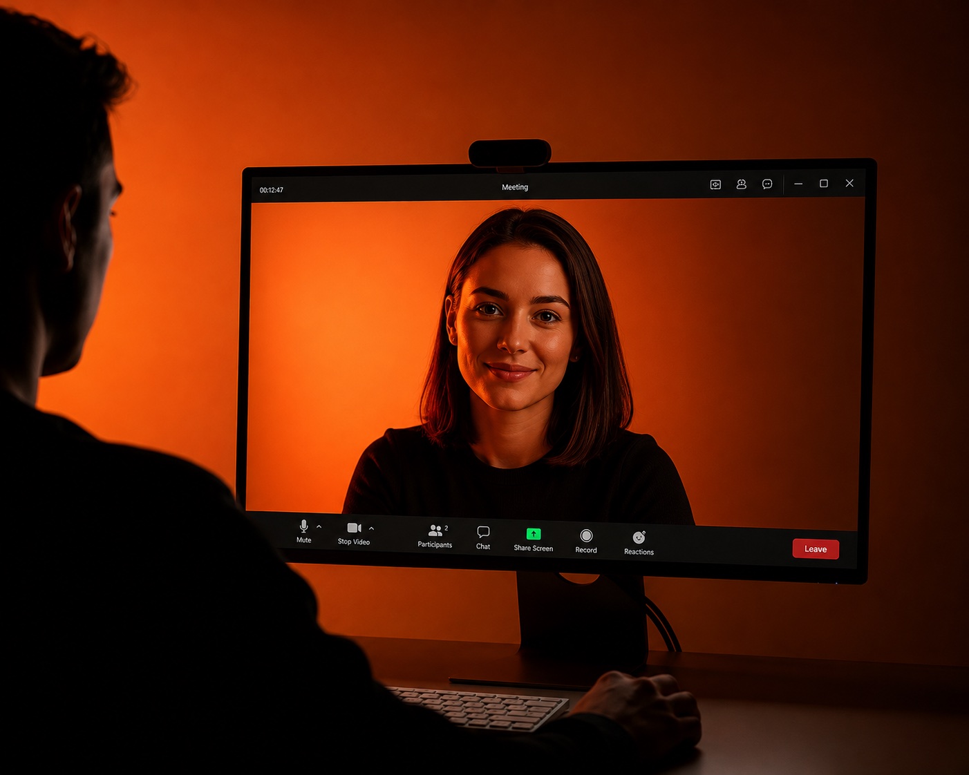 Videogespräch am Bildschirm